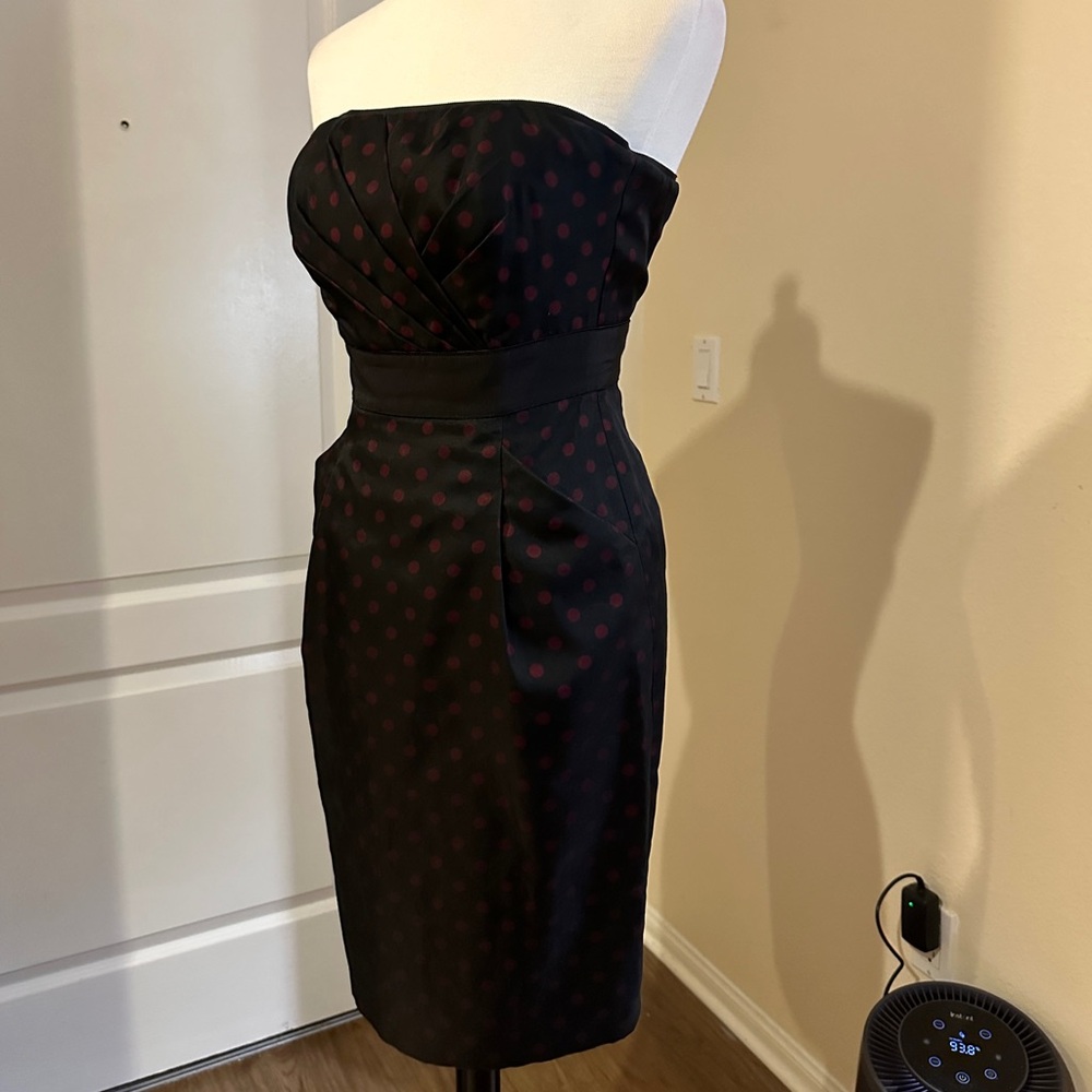 WHBM Elegant Black and Red Strapless Dress